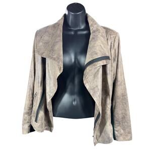 Vintage G by Giuliani Rancic Y2K Women’s Faux Snake Skin Taupe Jacket S